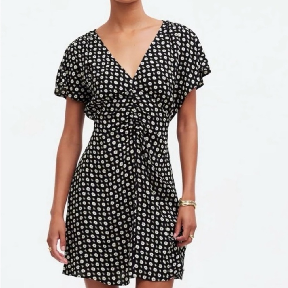 Madewell Black and White floral Dress